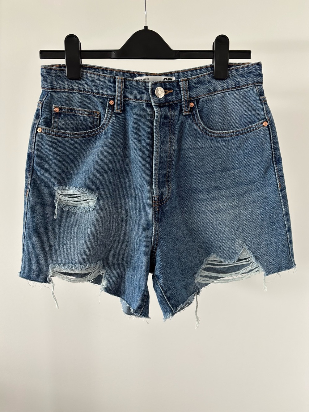| Refuge Denim | Distressed High-Rise Multiple Button fly Denim Shorts size 05